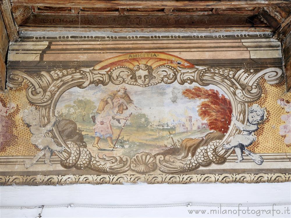 Benna (Biella) - Affresco raffigurante un'allegoria dell'amicizia nel Castello